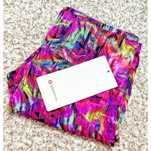 Lululemon Free Fast HR Crop 23" New Size 4 Hyper Flow Pink Multi‎ Nulux Pockets